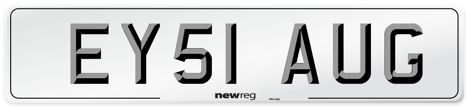 EY51 AUG Number Plate from New Reg
